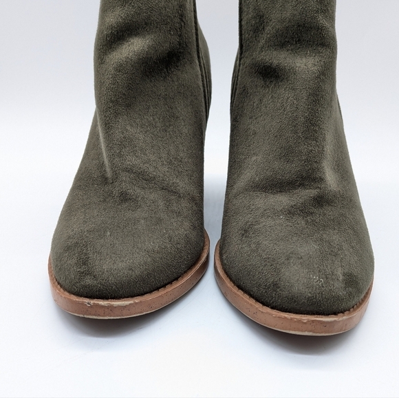 Joie Kayden moss green faux suede slip on wedge heel ankle boot 10 - Picture 2 of 13